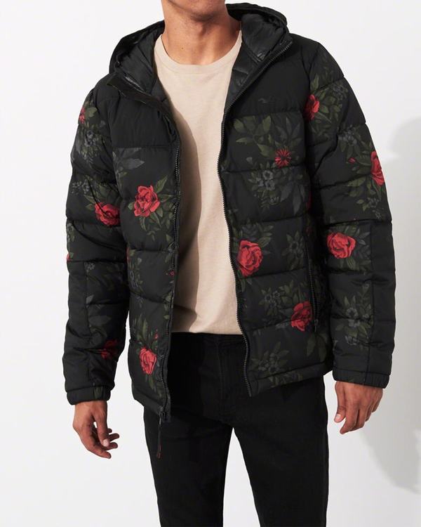 Giacca Hollister Uomo Recycled Fill Puffer Nere Italia (293KEHBC)